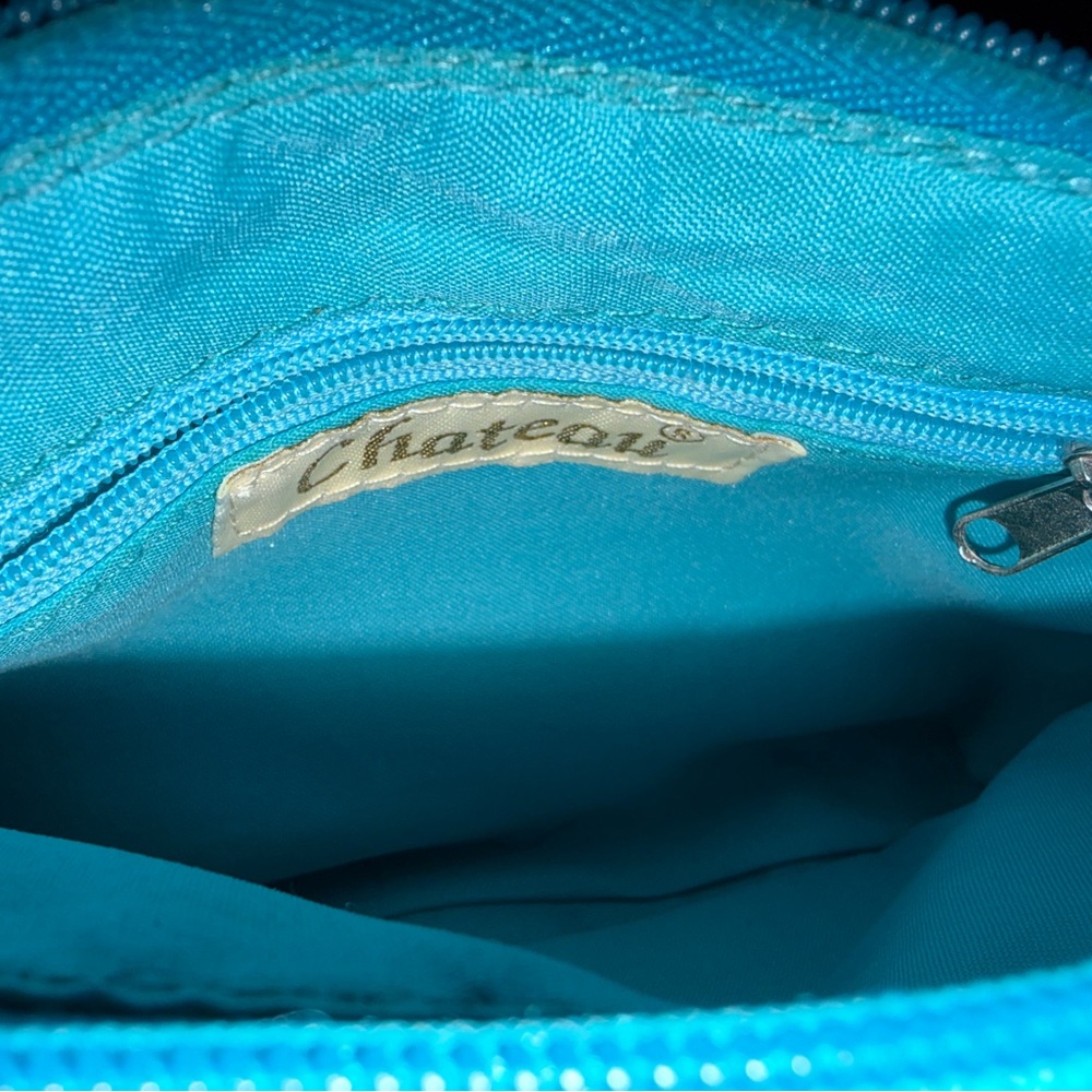 Turquoise Patent Wristlet Clutch - Picture 2 of 8